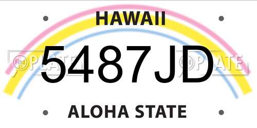 5487JD Hawaii License Plate