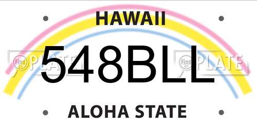548BLL Hawaii License Plate