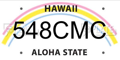548CMC Hawaii License Plate