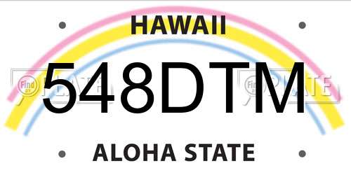 548DTM Hawaii License Plate