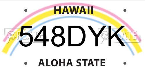 548DYK Hawaii License Plate