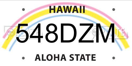 548DZM Hawaii License Plate