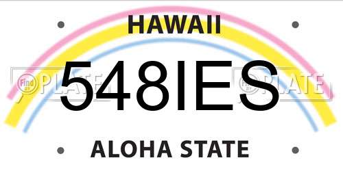 548IES Hawaii License Plate