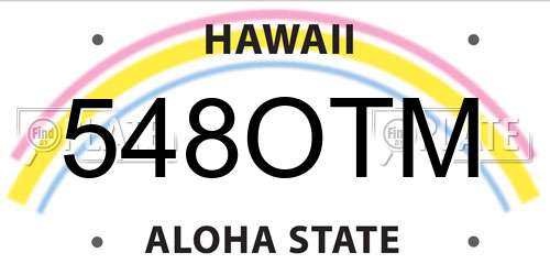 548OTM Hawaii License Plate