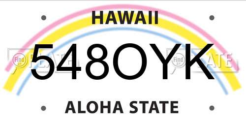 548OYK Hawaii License Plate