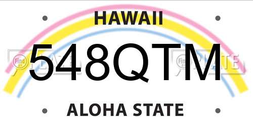 548QTM Hawaii License Plate