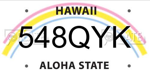 548QYK Hawaii License Plate