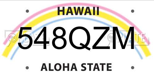 548QZM Hawaii License Plate