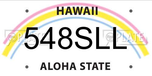 548SLL Hawaii License Plate