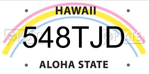 548TJD Hawaii License Plate