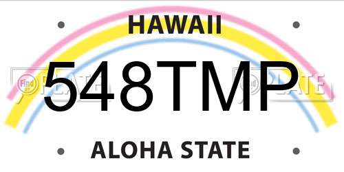 548TMP Hawaii License Plate