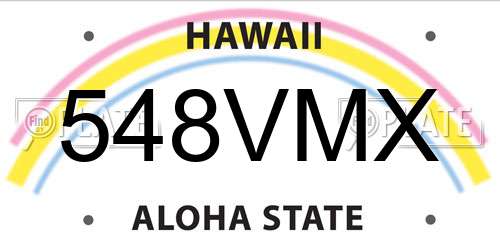 548VMX Hawaii License Plate