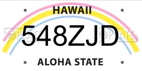 548ZJD Hawaii License Plate
