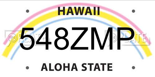 548ZMP Hawaii License Plate