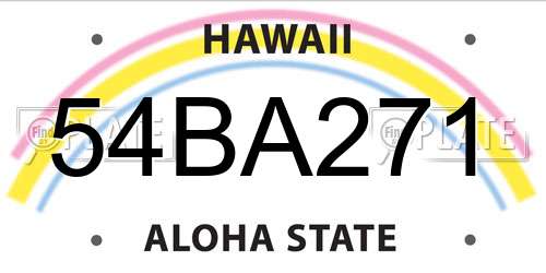 54BA271 Hawaii License Plate