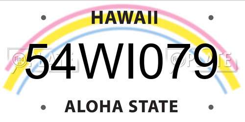 54WI079 Hawaii License Plate