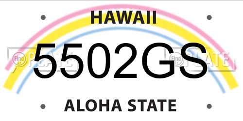 5502GS Hawaii License Plate