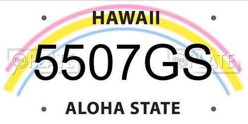 5507GS Hawaii License Plate