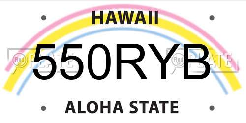 550RYB Hawaii License Plate
