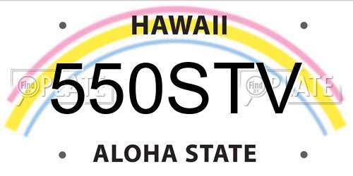 550STV Hawaii License Plate