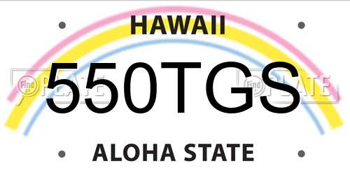550TGS Hawaii License Plate