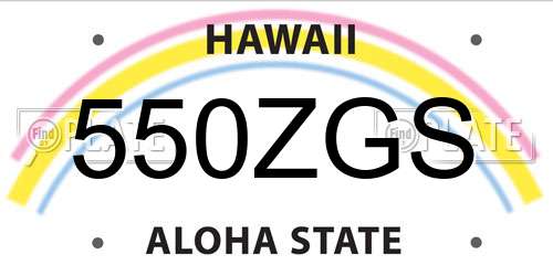 550ZGS Hawaii License Plate