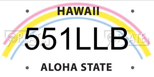 551LLB Hawaii License Plate