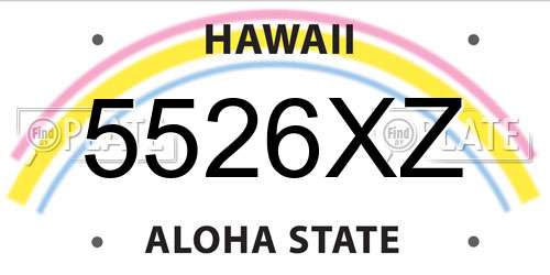 5526XZ Hawaii License Plate