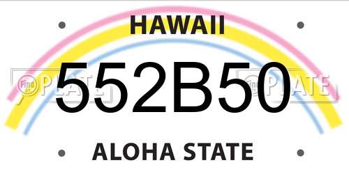 552B50 Hawaii License Plate