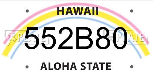 552B80 Hawaii License Plate