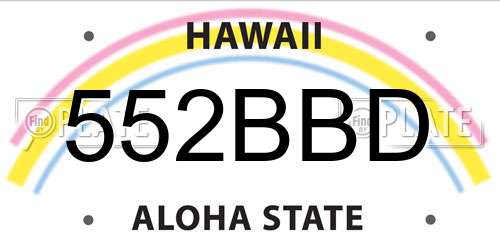 552BBD Hawaii License Plate