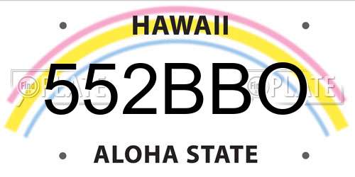 552BBO Hawaii License Plate
