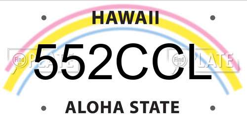 552CCL Hawaii License Plate