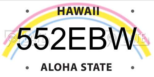 552EBW Hawaii License Plate