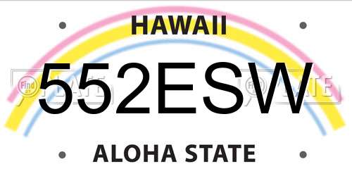 552ESW Hawaii License Plate