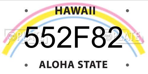 552F82 Hawaii License Plate