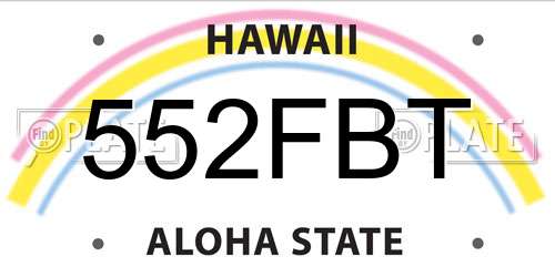 552FBT Hawaii License Plate