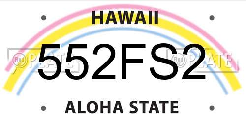 552FS2 Hawaii License Plate