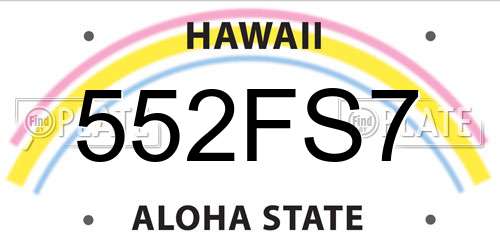 552FS7 Hawaii License Plate
