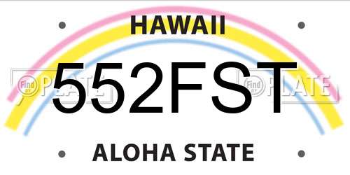 552FST Hawaii License Plate