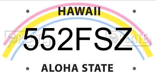 552FSZ Hawaii License Plate