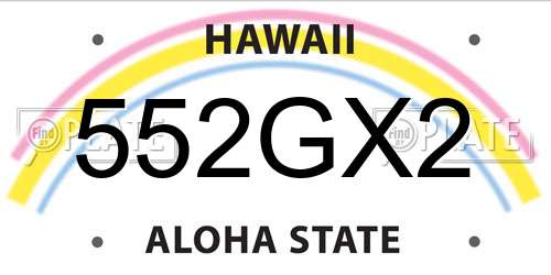 552GX2 Hawaii License Plate
