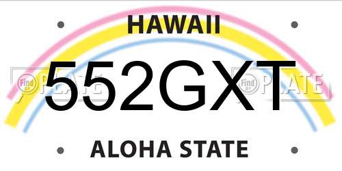 552GXT Hawaii License Plate