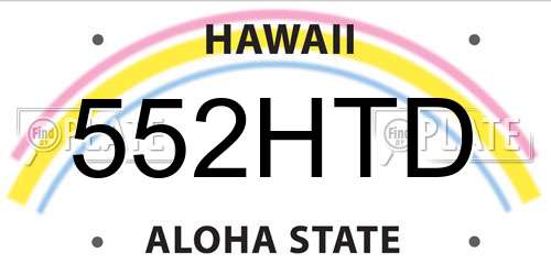 552HTD Hawaii License Plate