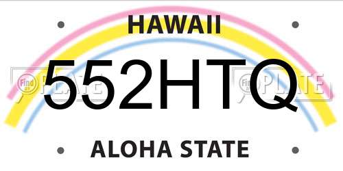 552HTQ Hawaii License Plate