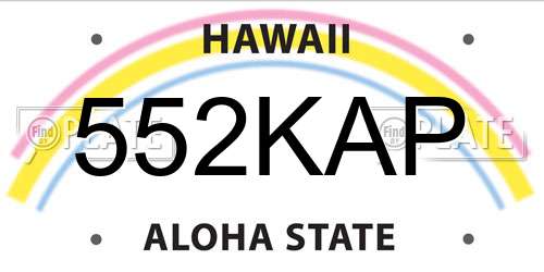 552KAP Hawaii License Plate