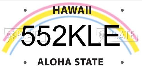 552KLE Hawaii License Plate