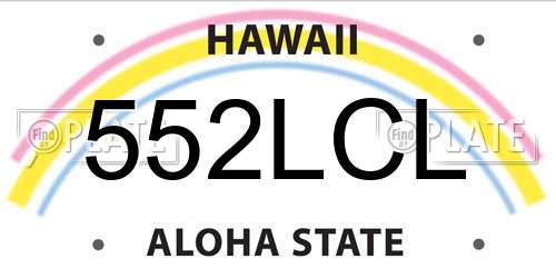 552LCL Hawaii License Plate
