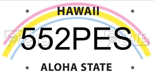 552PES Hawaii License Plate