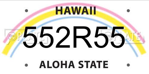552R55 Hawaii License Plate